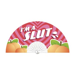Slut Fan 64 cm - dekoracyjny wachlarz z napisem, duży rozmiar