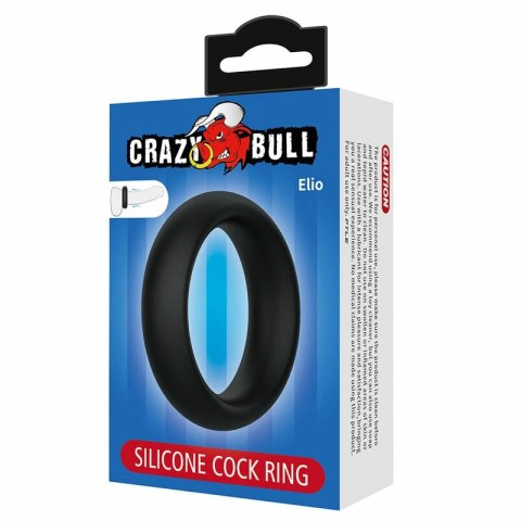 CRAZY BULL Elio silikonowy pierścień intymny czarny, elastyczny