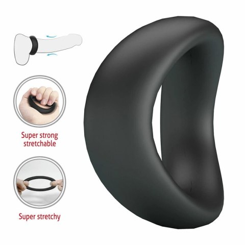 CRAZY BULL Valen ergonomiczny silikonowy pierścień czarny premium
