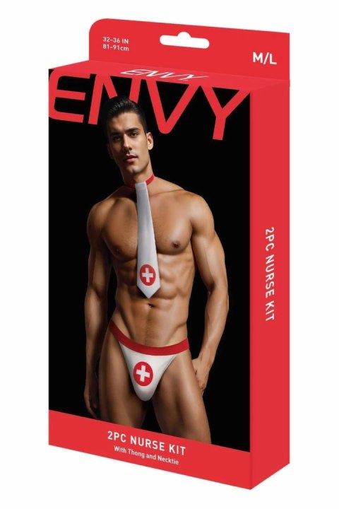 ENVY 2 PCS Nurse Kit M/L - zestaw przebranie pielęgniarza, czerwono-biały