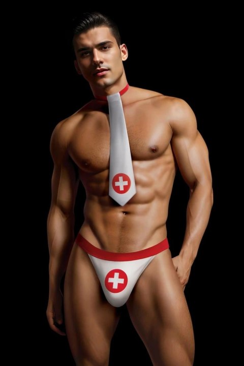 ENVY 2 PCS Nurse Kit M/L - zestaw przebranie pielęgniarza, czerwono-biały