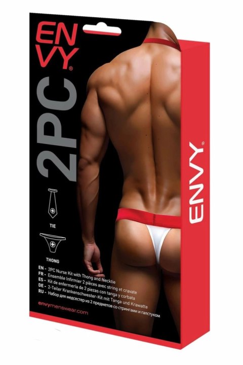 ENVY 2 PCS Nurse Kit M/L - zestaw przebranie pielęgniarza, czerwono-biały