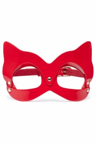 Kinky Diva Cat Mask Red - maska kotka z eko-skory, regulowana, czerwona
