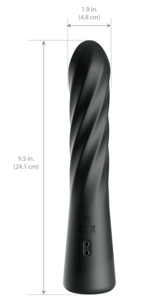 AFE Twist Ecstacy Black - obrotowy masażer spiralny, silikon, 24,1 cm