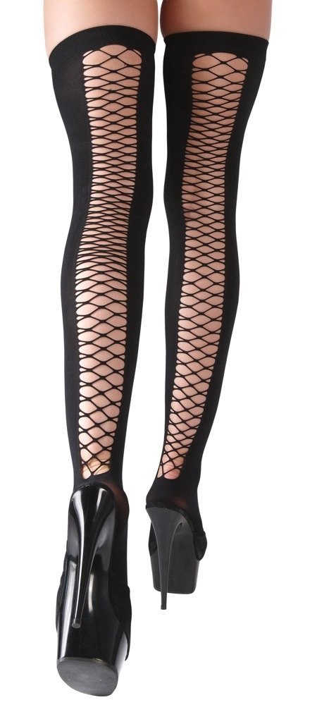 Cottelli LEGWARE Thigh-High Stockings S/M czarne z ozdobnym szwem