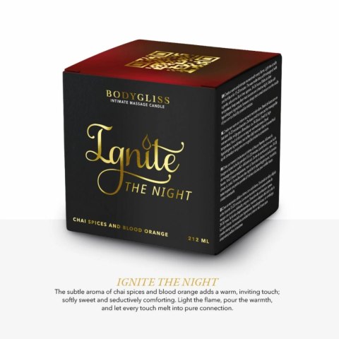 BodyGliss Ignite the Night świeca do masażu 212ml chai & pomarańcza