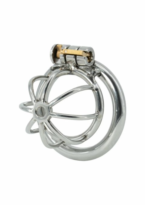 HIDDEN DESIRE Extreme Chastity Harness X-Short metalowy, 3 rozmiary pierścieni