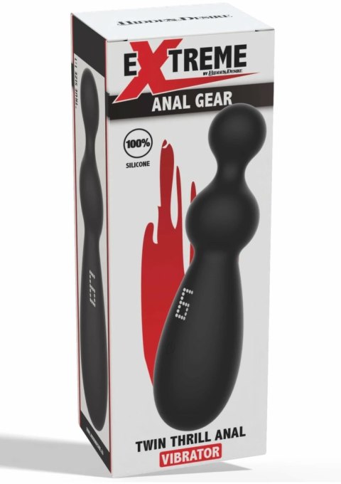 Hidden Desire Extreme Twin Thrill Anal Vibrator silikonowy, wielofunkcyjny, czarny