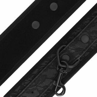Darkness Luksusowe Kajdanki Czarne Brokatowe Skora Wegańska