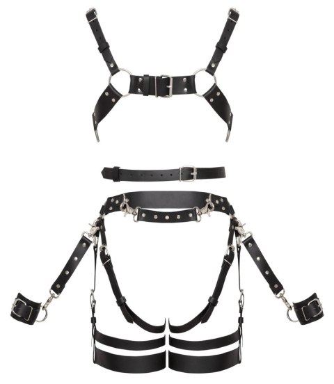 ZADO Leather Harness Set L/XL - skorzany zestaw uprzęży z kajdankami