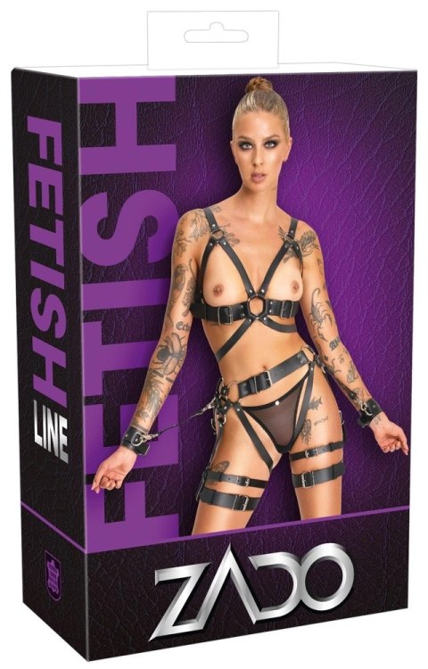 ZADO Leather Harness Set S/M - Skorzany zestaw uprzęży z regulacją