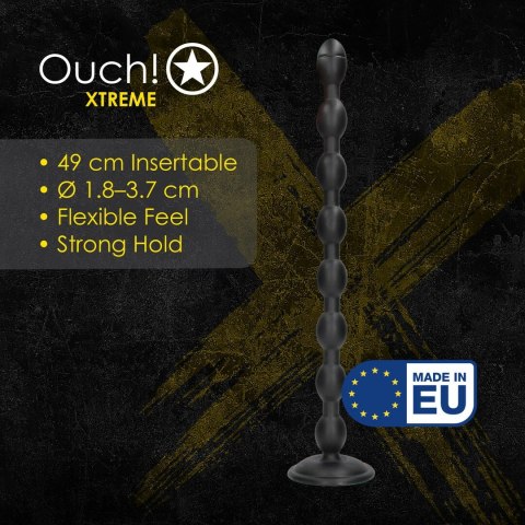 Chain Reaction Anal Plug 49 cm Black - elastyczny model z przyssawką