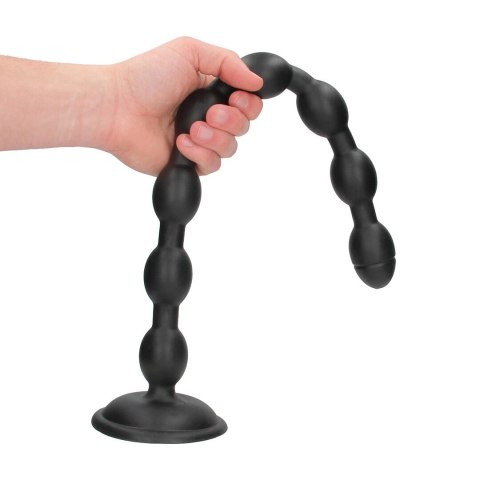 Chain Reaction Anal Plug 49 cm Black - elastyczny model z przyssawką