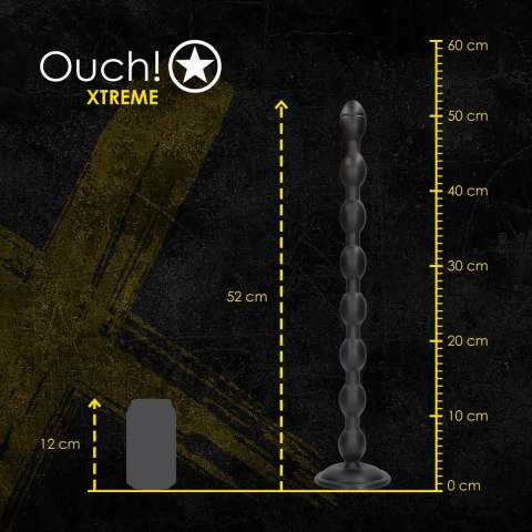 Chain Reaction Anal Plug 49 cm Black - elastyczny model z przyssawką