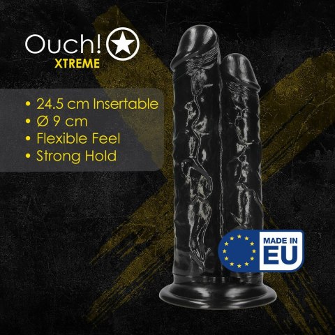 Double Titan model Double Dildo 24,5 cm czarny z przyssawką