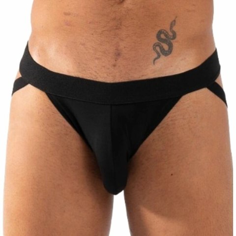 BURN 011 Jockstrap podwojny czarny L - designerski pas biodrowy