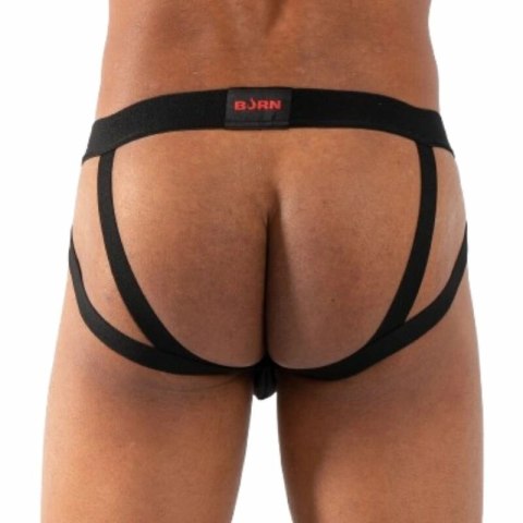 BURN 011 Jockstrap podwojny czarny L - designerski pas biodrowy