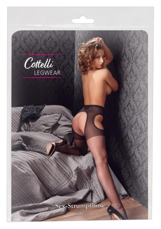 Cottelli LEGWARE Sex Tights S/M czarne pończochy z wycięciami 20 DEN