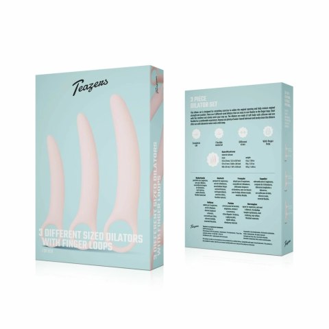 Teazers Dilator Set 3 sztuki silikonowy rożowy - stopniowany rozmiar