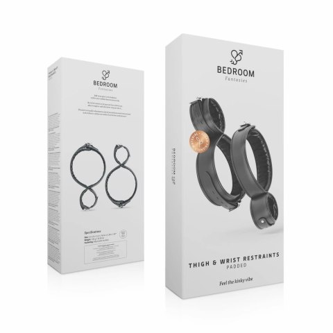 Bedroom Fantasies Thigh and Wrist Bondage czarny - system pasow regulowanych