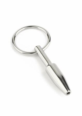 Mini Fucker Open Plug silikonowy korek intymny z otworem czarny S