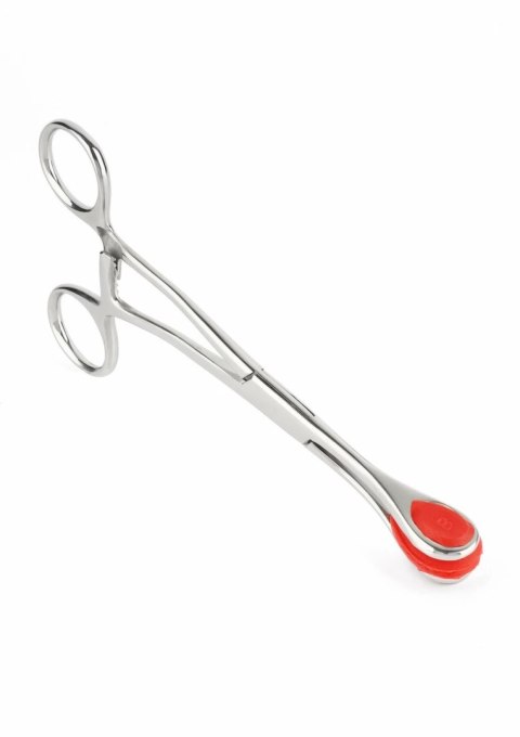 Mr. Steel Tongue Forceps Luxe stal nierdzewna z blokadą i gumowymi końcowkami