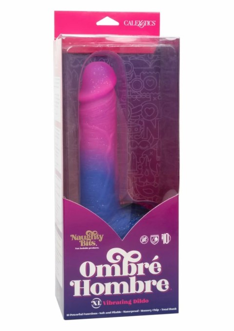 CalExotics Ombre Hombre XL - silikonowa maszyna intymna z wibracjami, brokatowa, fioletowa