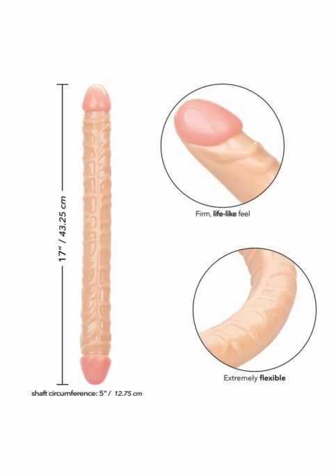 CalExotics Size Queen Double Dong 17 inch - podwojny model, elastyczny 43 cm
