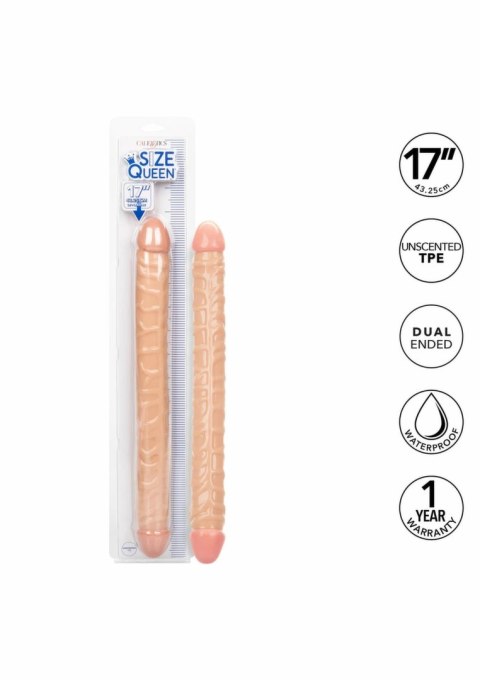 CalExotics Size Queen Double Dong 17 inch - podwojny model, elastyczny 43 cm