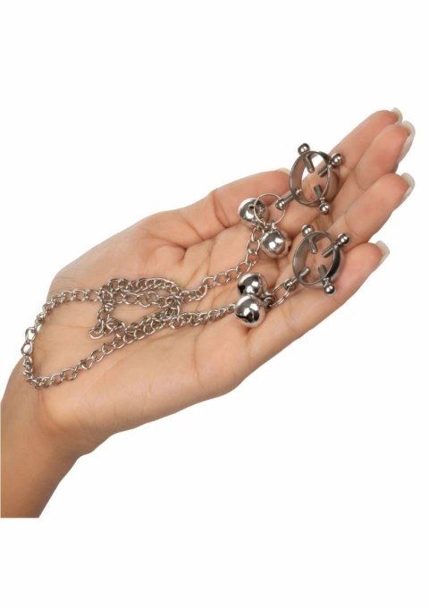CalExotics 4 Point Nipple Press z dzwoneczkami - regulowany system