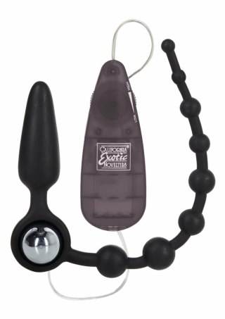 CalExotics Booty Call Booty Double Dare zestaw silikonowy z wibracją i koralikami 8"