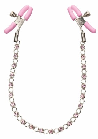 CalExotics Crystal Chain Nipple Clamps z kryształkami, regulowane