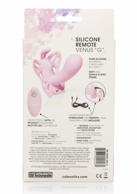 CalExotics Butterfly Remote Venus G silikonowy masażer z pilotem