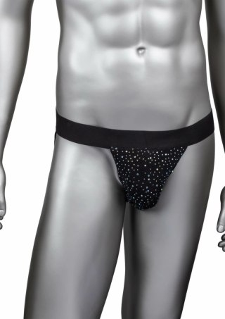 CalExotics Radiance Jock Strap - komfortowy pas z siateczką i kryształkami