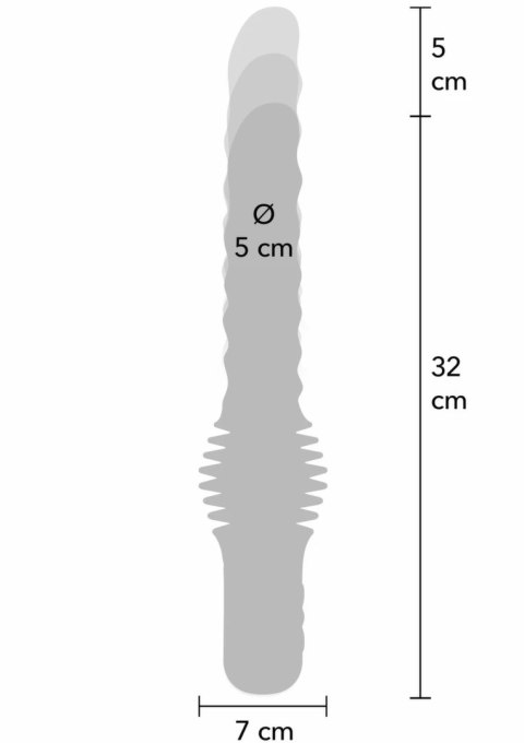 Hidden Desire Anal Power Thrusting Vibrator - model z funkcją ruchu posuwistego, 37 cm