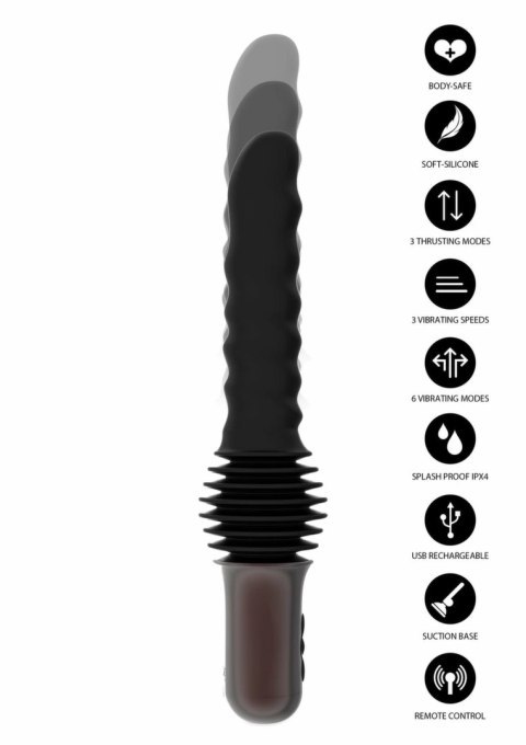 Hidden Desire Anal Power Thrusting Vibrator - model z funkcją ruchu posuwistego, 37 cm
