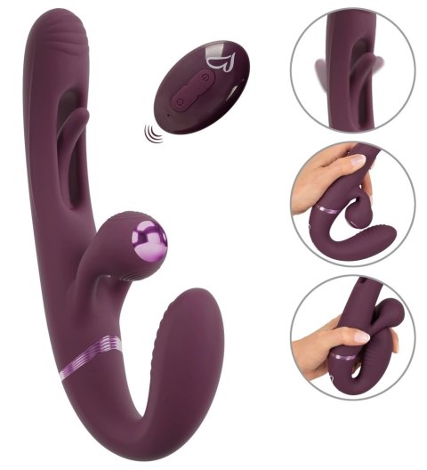 Javida Strapless Strap-On Flic podwojny wibrator z pilotem, silikon
