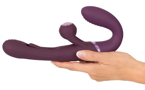 Javida Strapless Strap-On Flic podwojny wibrator z pilotem, silikon
