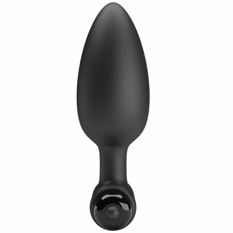 MR PLAY Super Power korek analny z wibracją USB czarny silikonowy
