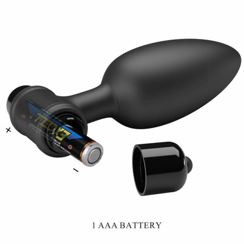 MR PLAY Super Power korek analny z wibracją USB czarny silikonowy
