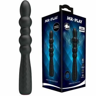 MR PLAY wibrujący korek analny elastyczny 12 trybow czarny USB
