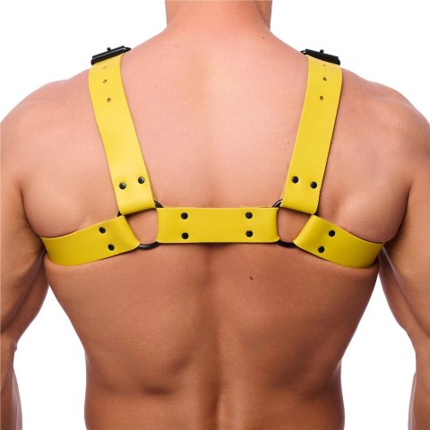 Red Leather Bulldog Leather Harness L/XL żołty - uprząż z regulacją