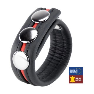 Red Leather Regulowany pasek skorzany czerwony 22 mm - system zatrzaskowy