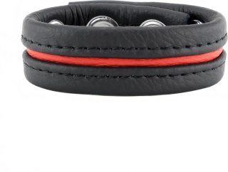 Red Leather Regulowany pasek skorzany czerwony 22 mm - system zatrzaskowy