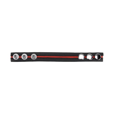 Red Leather Regulowany pasek skorzany czerwony 22 mm - system zatrzaskowy