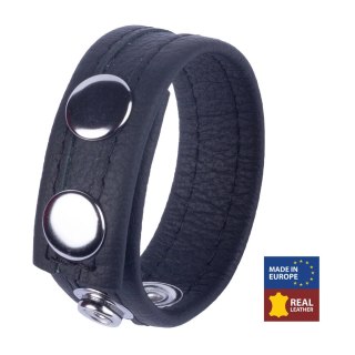 Red Leather Tippy regulowany pierścień z naturalnej skory czarny 2,3 cm