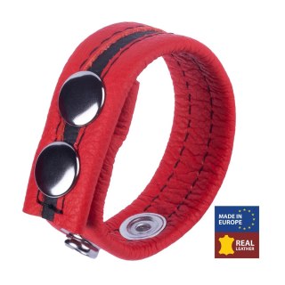 Red Leather Tippy skorzana opaska regulowana czerwona 2,3 cm