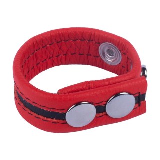 Red Leather Tippy skorzana opaska regulowana czerwona 2,3 cm