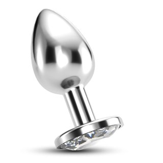 Crushious Bijou Anal Plug Large Clear - Metalowy model ozdobny 8 cm
