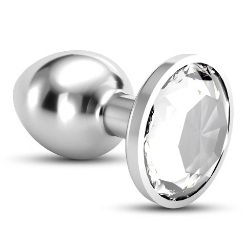 Crushious Bijou Anal Plug Large Clear - Metalowy model ozdobny 8 cm